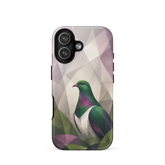 'Kererū' iPhone 17 tough phone case - protective glossy case NZ Australia