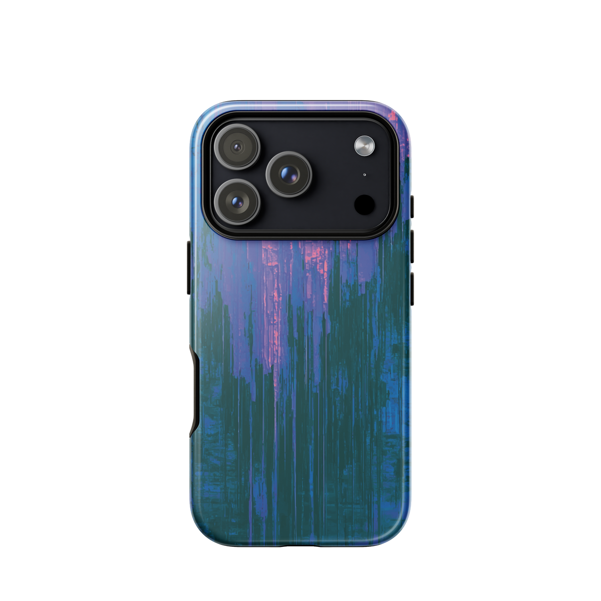 'Digital Glitch' iPhone 17 Pro tough phone case - protective glossy case NZ Australia