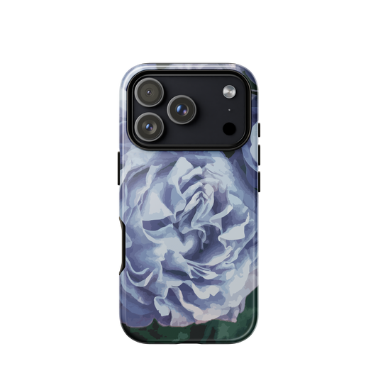'Blue Rose' iPhone 17 Pro tough phone case - protective glossy case NZ Australia