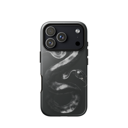 'Black Python' iPhone 17 Pro tough phone case - protective glossy case NZ Australia