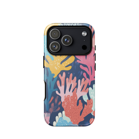'Coral Reef' iPhone 17 Pro tough phone case - protective glossy case NZ Australia