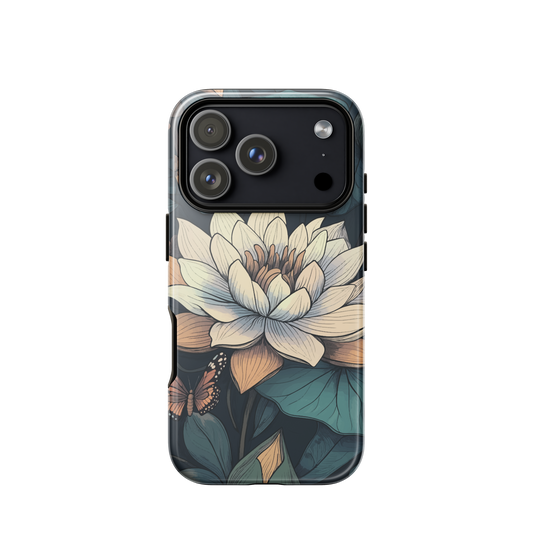 'Water Lily' iPhone 17 Pro tough phone case - protective glossy case NZ Australia