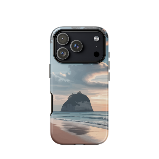 'Cathedral Cove' iPhone 17 Pro tough phone case - protective glossy case NZ Australia