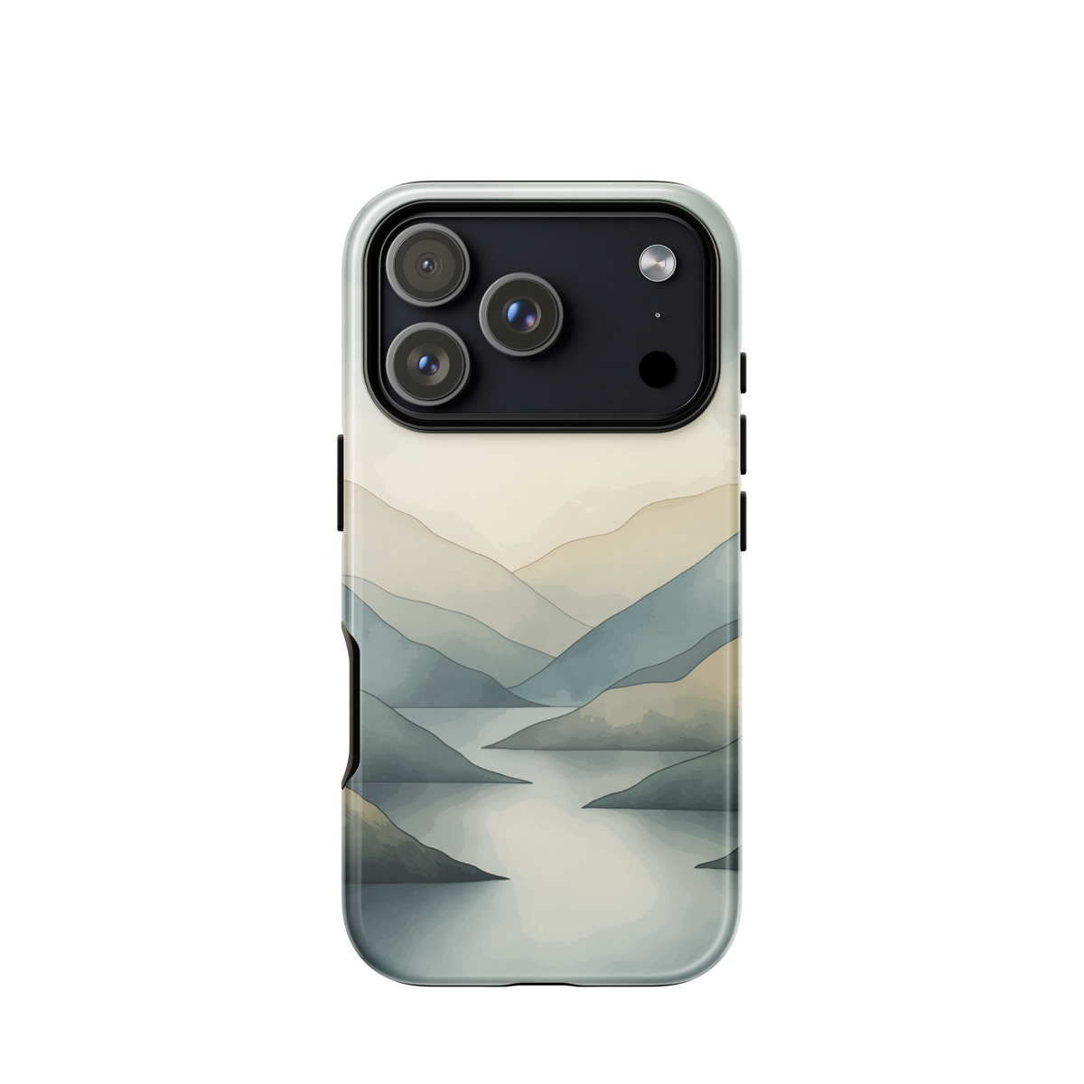 'Misty Mountains' iPhone 17 Pro tough phone case - protective glossy case NZ Australia