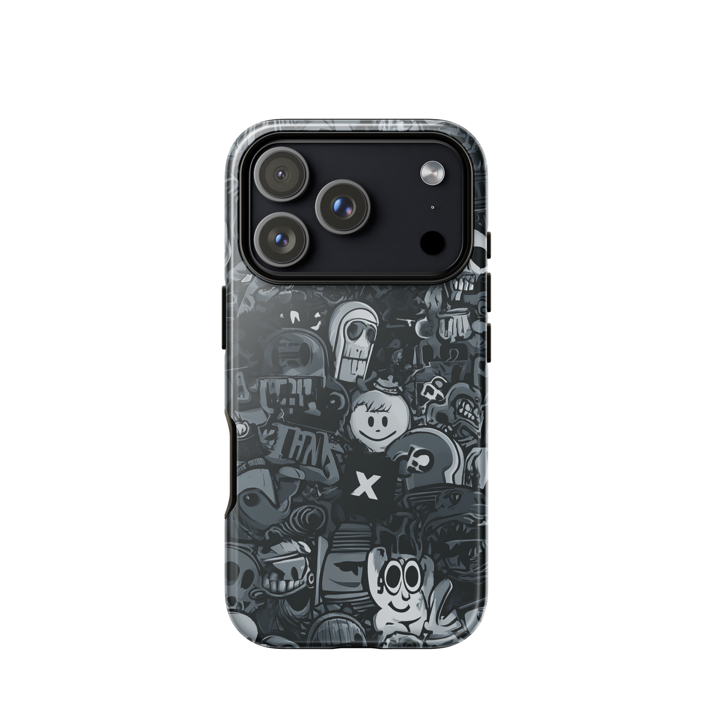 Midnight stickers phone case | Dark graphic collage NZ