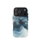 A calming abstract landscape protective phone case inspired by quiet valleys and soft blue tones.