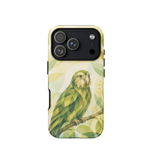 'Kākāpō' iPhone 17 Pro tough phone case - protective glossy case NZ Australia