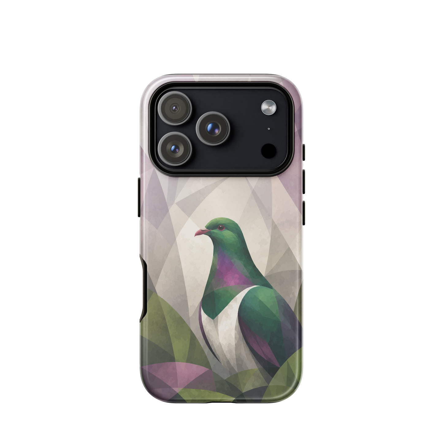 'Kererū' iPhone 17 Pro tough phone case - protective glossy case NZ Australia