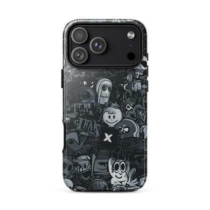 Midnight stickers phone case | Dark graphic collage NZ