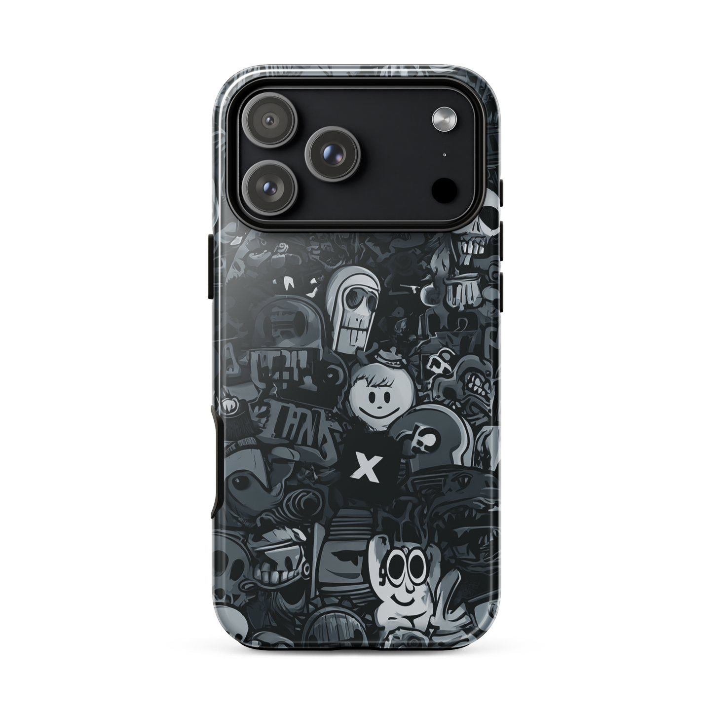 Midnight stickers phone case | Dark graphic collage NZ