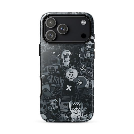 Midnight stickers phone case | Dark graphic collage NZ