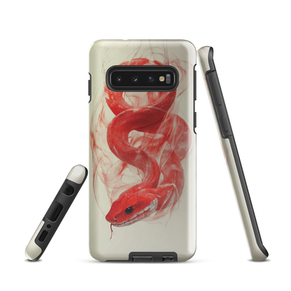 'Red Snake' Samsung Galaxy S10 tough phone case - protective glossy case NZ Australia