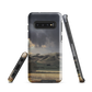 Designer phone case with NZ landscape painting of Te Hauke and cloudy skies by Ben Hart.