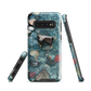 Washed Away designer phone case with abstract river stone artwork in earthy blues and natural tones.