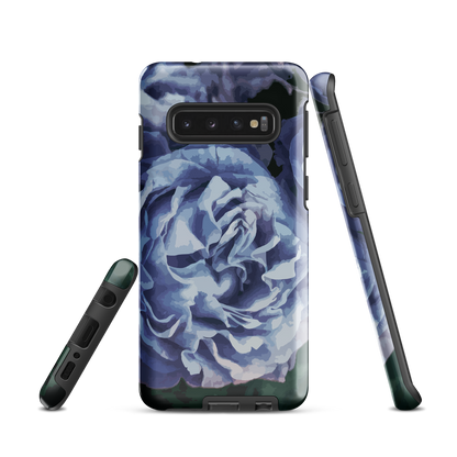'Blue Rose' Samsung Galaxy S10 tough phone case - protective glossy case NZ Australia