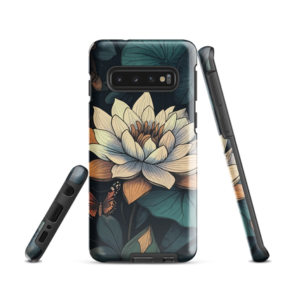 'Water Lily' Samsung Galaxy S10 tough phone case - protective glossy case NZ Australia