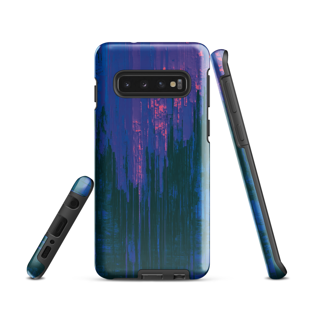 'Digital Glitch' Samsung Galaxy S10 tough phone case - protective glossy case NZ Australia