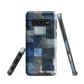 Indigo patchwork phone case | Textured blue design NZ