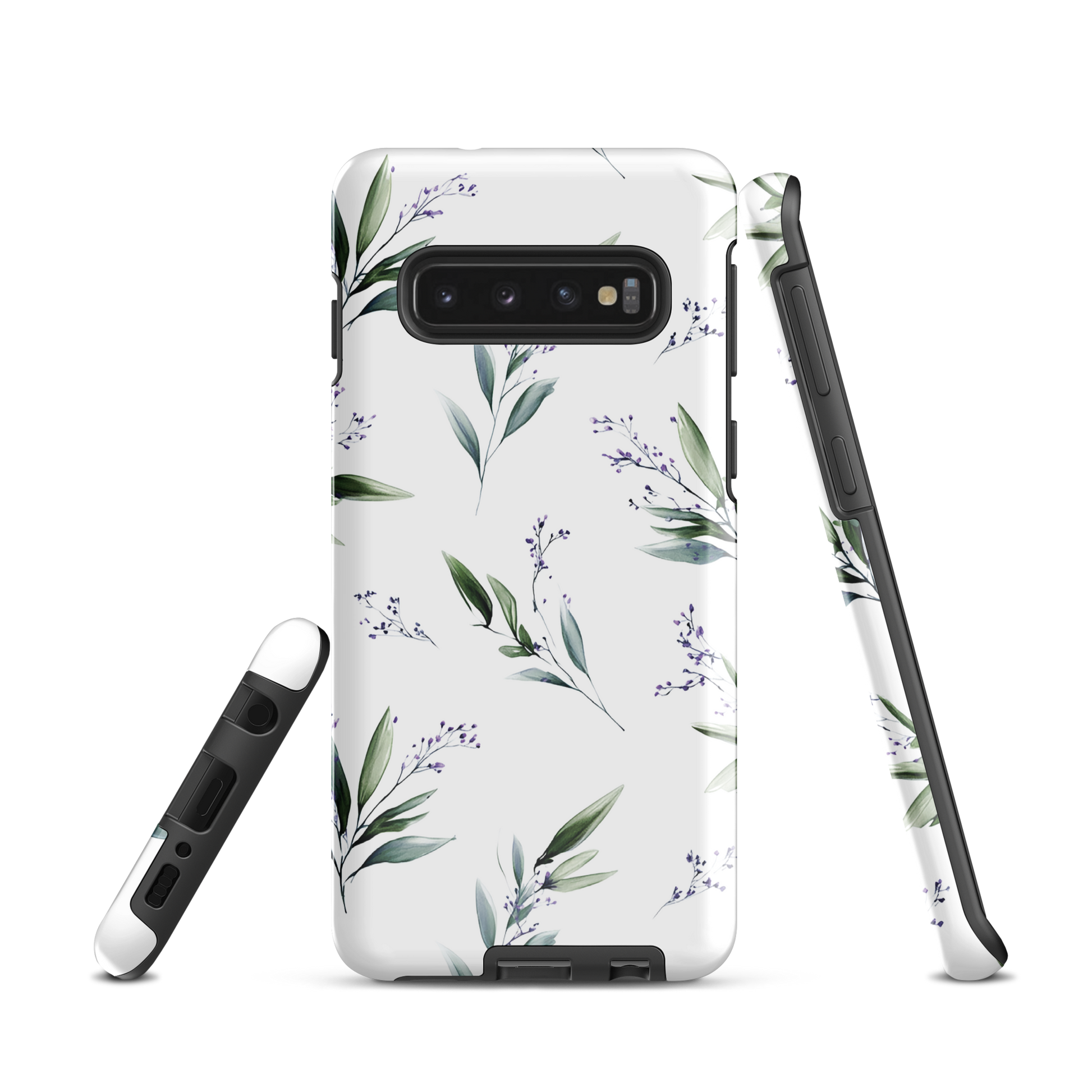 'Botanical Sprigs' Samsung Galaxy S10 tough phone case - protective glossy case NZ Australia
