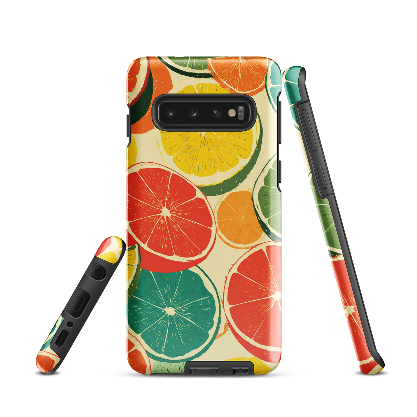 'Citrus Pop' Samsung Galaxy S10 tough phone case - protective glossy case NZ Australia