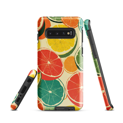 'Citrus Pop' Samsung Galaxy S10 tough phone case - protective glossy case NZ Australia