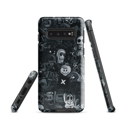 'Midnight Stickers' Samsung Galaxy S10 tough phone case - protective glossy case NZ Australia