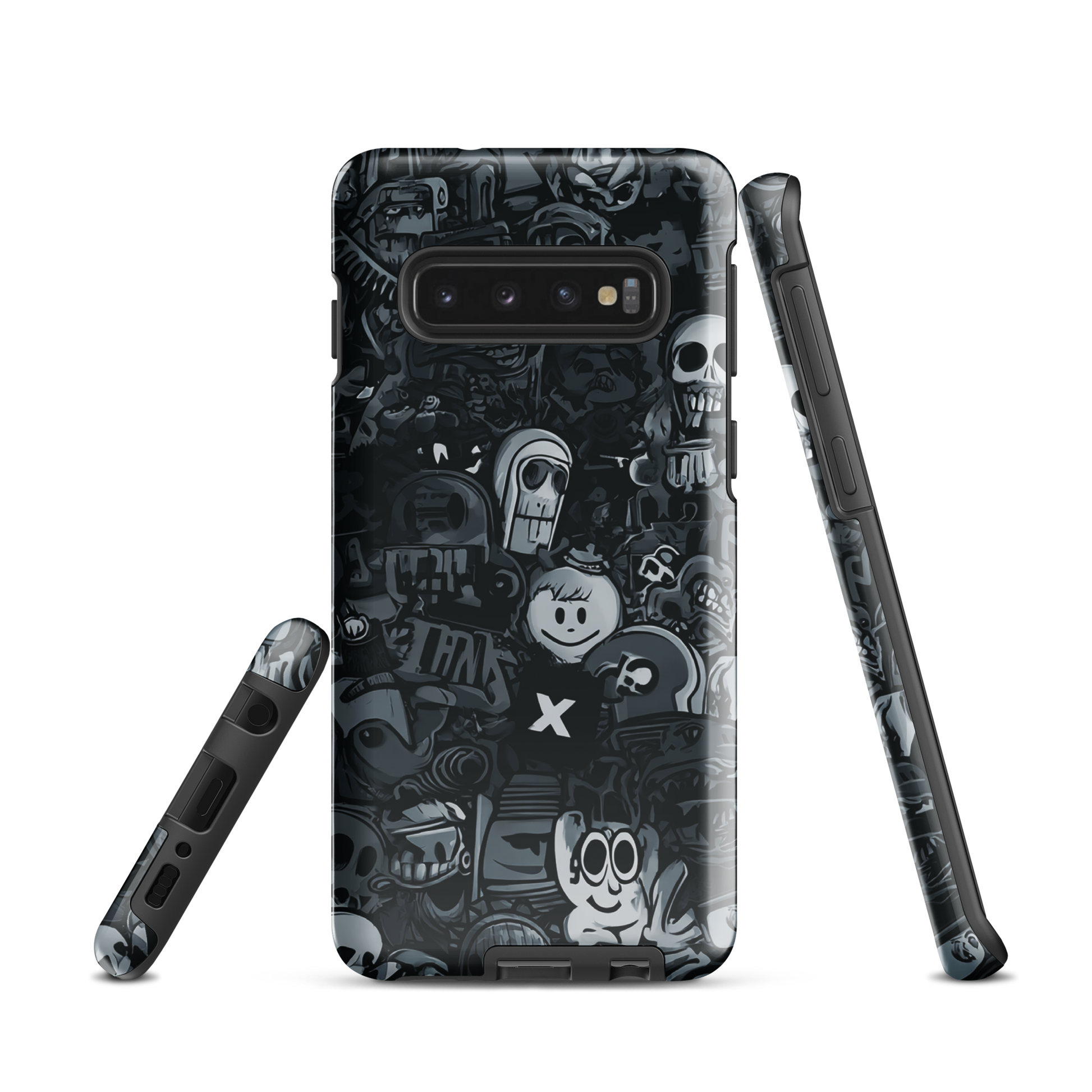 Midnight stickers phone case | Dark graphic collage NZ