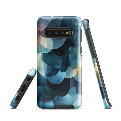 'Blue Forms' Samsung Galaxy S10 tough phone case - protective glossy case NZ Australia