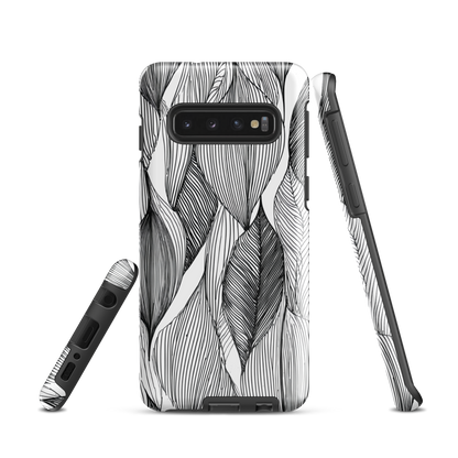'Botanical Lines' Samsung Galaxy S10 tough phone case - protective glossy case NZ Australia