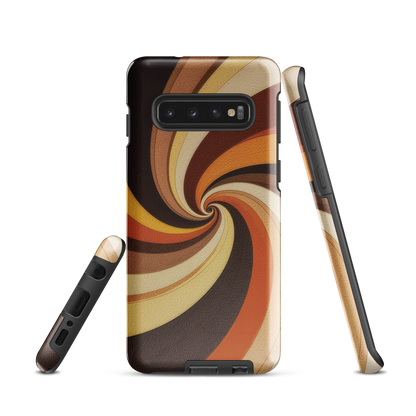 'Golden Swirl' Samsung Galaxy S10 tough phone case - protective glossy case NZ Australia