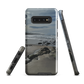 Phone case with artwork of Riversdale Beach, Masterton – rocks, waves and sky by NZ artist Ben Hart.