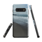 Phone case with a scenic photo of Riversdale Beach and ocean waves.