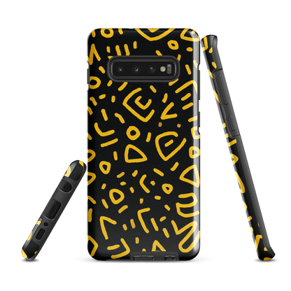 'Retro Scribbles' Samsung Galaxy S10 Plus tough phone case - protective glossy case NZ Australia