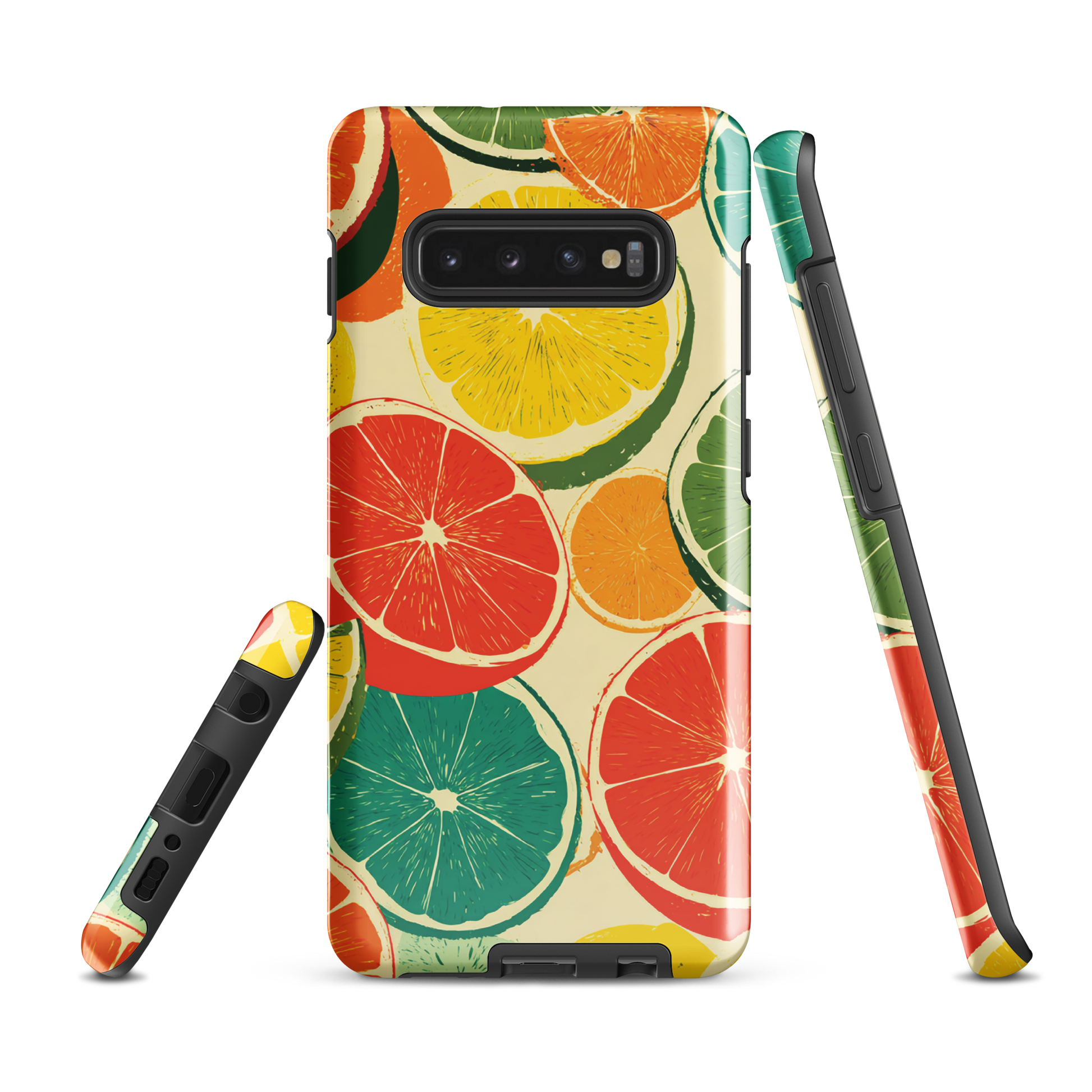 'Citrus Pop' Samsung Galaxy S10 Plus tough phone case - protective glossy case NZ Australia