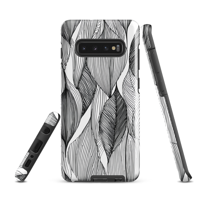 'Botanical Lines' Samsung Galaxy S10 Plus tough phone case - protective glossy case NZ Australia
