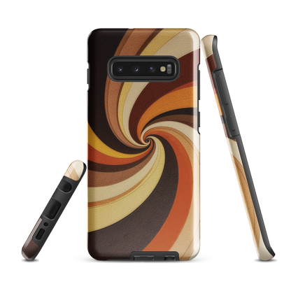 'Golden Swirl' Samsung Galaxy S10 Plus tough phone case - protective glossy case NZ Australia