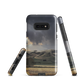 Designer phone case with NZ landscape painting of Te Hauke and cloudy skies by Ben Hart.