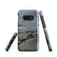 Phone case with artwork of Riversdale Beach, Masterton – rocks, waves and sky by NZ artist Ben Hart.