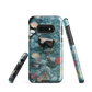 Washed Away designer phone case with abstract river stone artwork in earthy blues and natural tones.