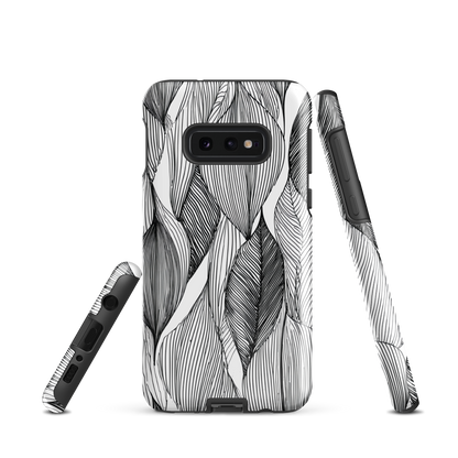 'Botanical Lines' Samsung Galaxy S10e tough phone case - protective glossy case NZ Australia