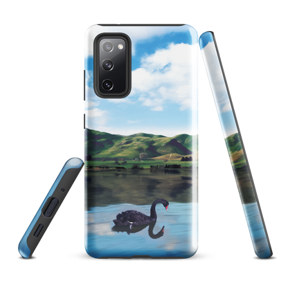 'Black Swan' Samsung Galaxy S20 FE tough phone case - protective glossy case NZ Australia