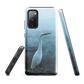 Phone case with a white heron standing in a misty wetland scene.
