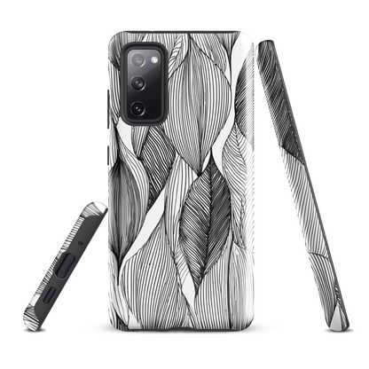 'Botanical Lines' Samsung Galaxy S20 FE tough phone case - protective glossy case NZ Australia