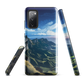Te Mata Peak designer phone case with Hawke’s Bay cliffs, rolling green hills and dramatic swirling sky