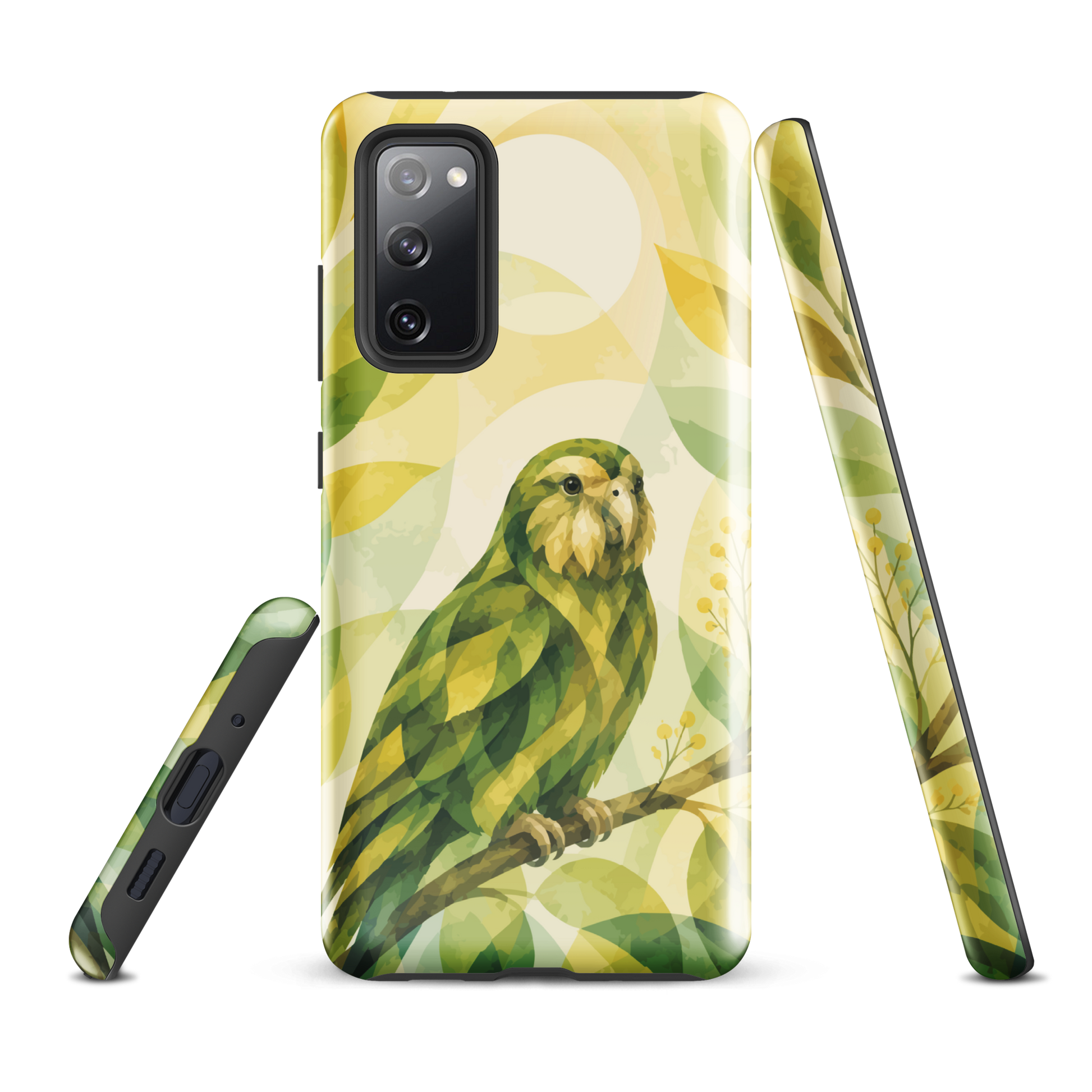 'Kākāpō' Samsung Galaxy S20 FE tough case - protective glossy case NZ Australia