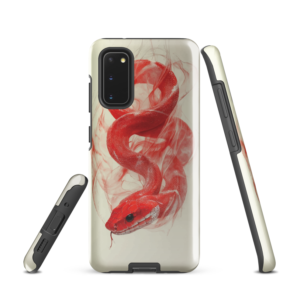 'Red Snake' Samsung Galaxy S20 tough phone case - protective glossy case NZ Australia