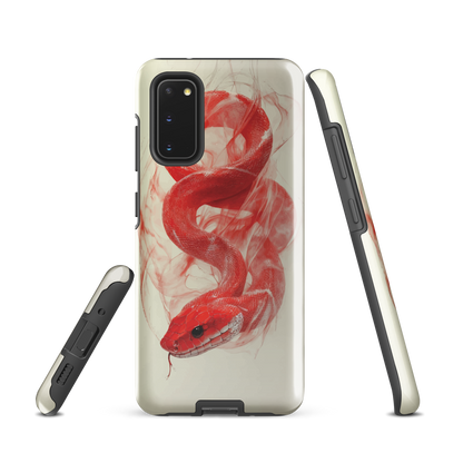 'Red Snake' Samsung Galaxy S20 tough phone case - protective glossy case NZ Australia