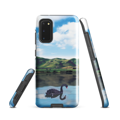 'Black Swan' Samsung Galaxy S20 tough phone case - protective glossy case NZ Australia