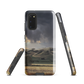 Designer phone case with NZ landscape painting of Te Hauke and cloudy skies by Ben Hart.