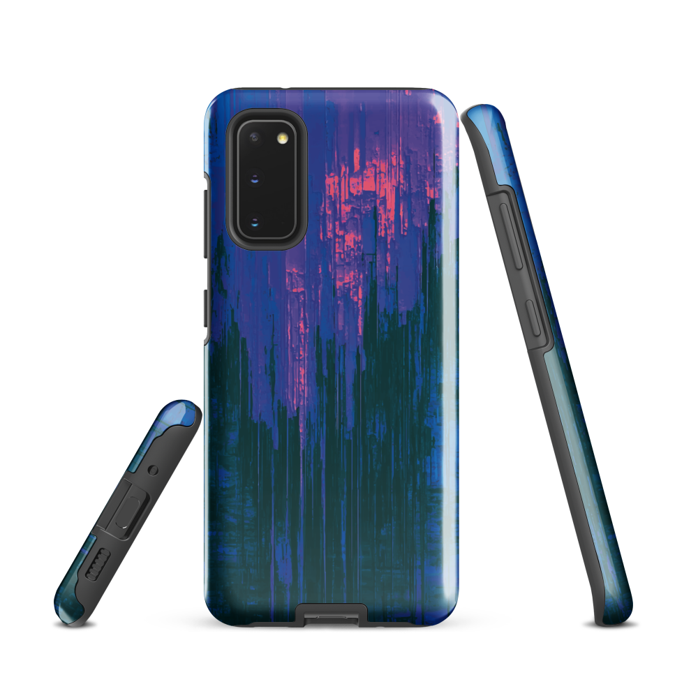 'Digital Glitch' Samsung Galaxy S20 tough phone case - protective glossy case NZ Australia